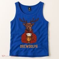 Brewdolph Reindeer Beer Lovers Funny Christmas Tank Top thumb 2
