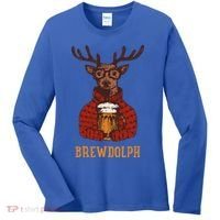 Brewdolph Reindeer Beer Lovers Funny Christmas Women's Long Sleeve Shirt thumb 0