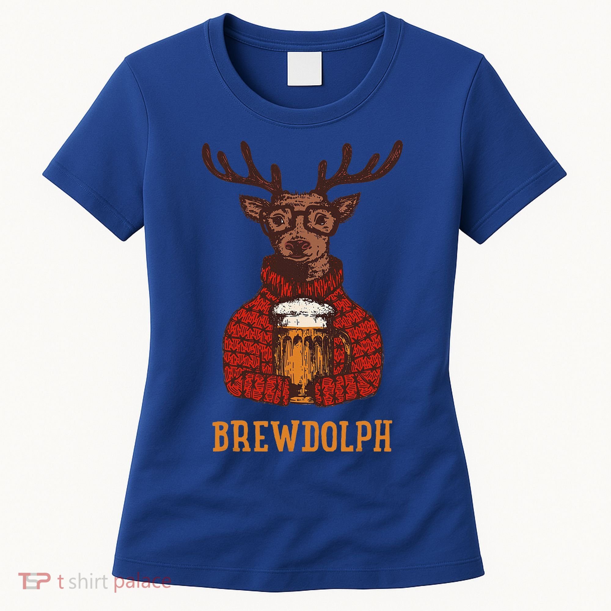 Brewdolph Reindeer Beer Lovers Funny Christmas Women's T-Shirt