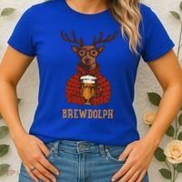 Brewdolph Reindeer Beer Lovers Funny Christmas Women's T-Shirt thumb 2