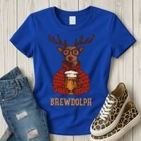 Brewdolph Reindeer Beer Lovers Funny Christmas Women's T-Shirt thumb 3