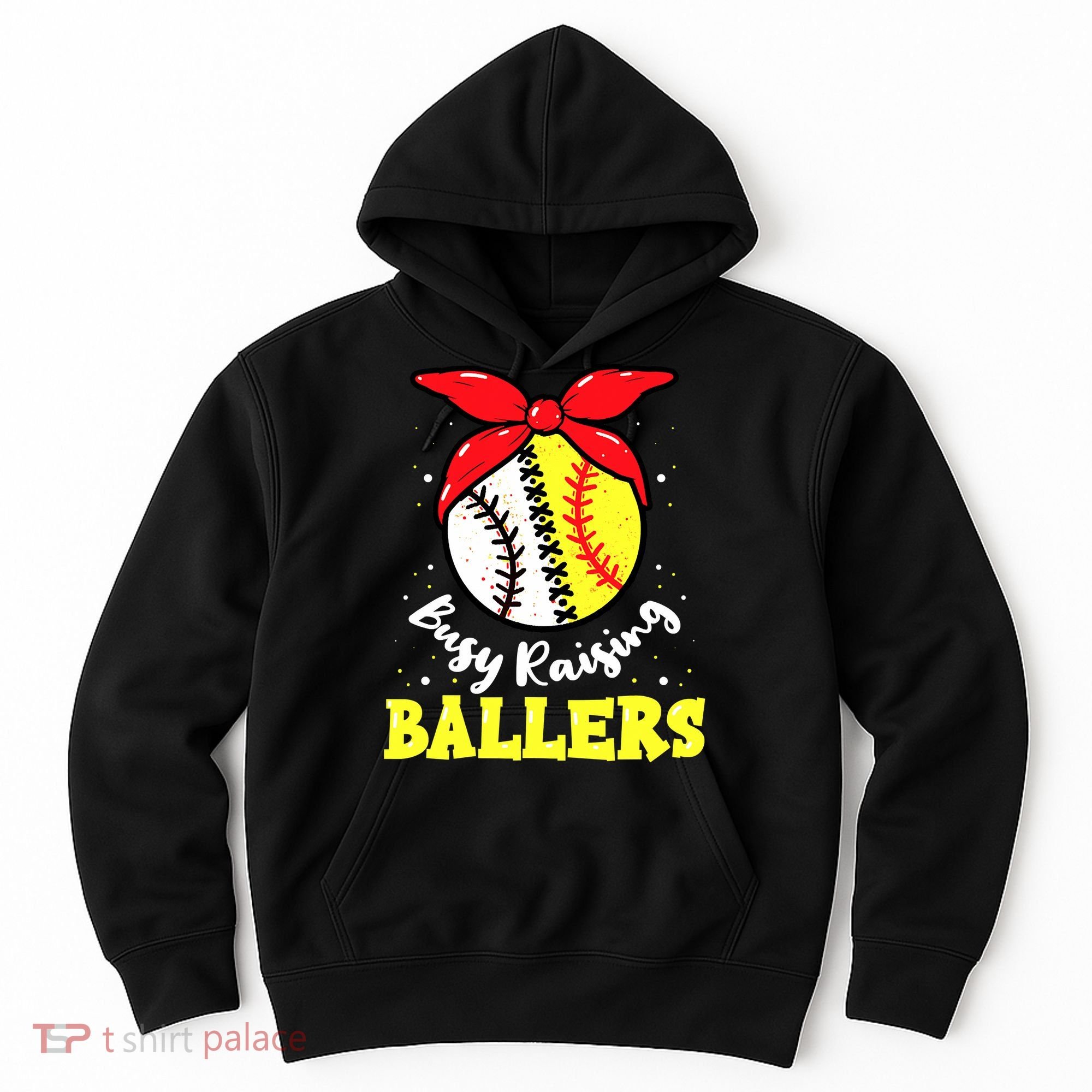Busy Raising Ballers Softball Baseball Mom Women Hoodie