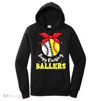 Busy Raising Ballers Softball Baseball Mom Women Women's Hoodie thumb 0