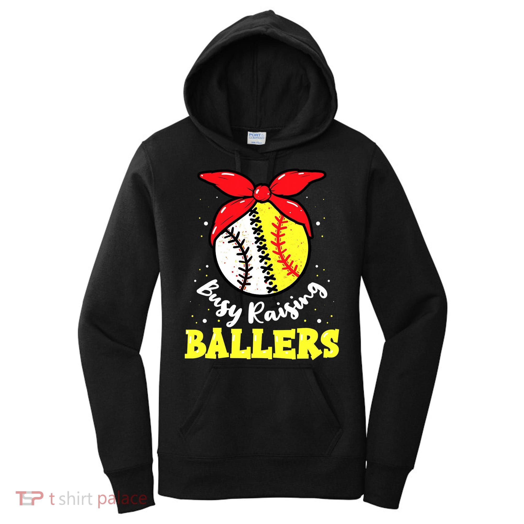 Busy Raising Ballers Softball Baseball Mom Women Women's Hoodie
