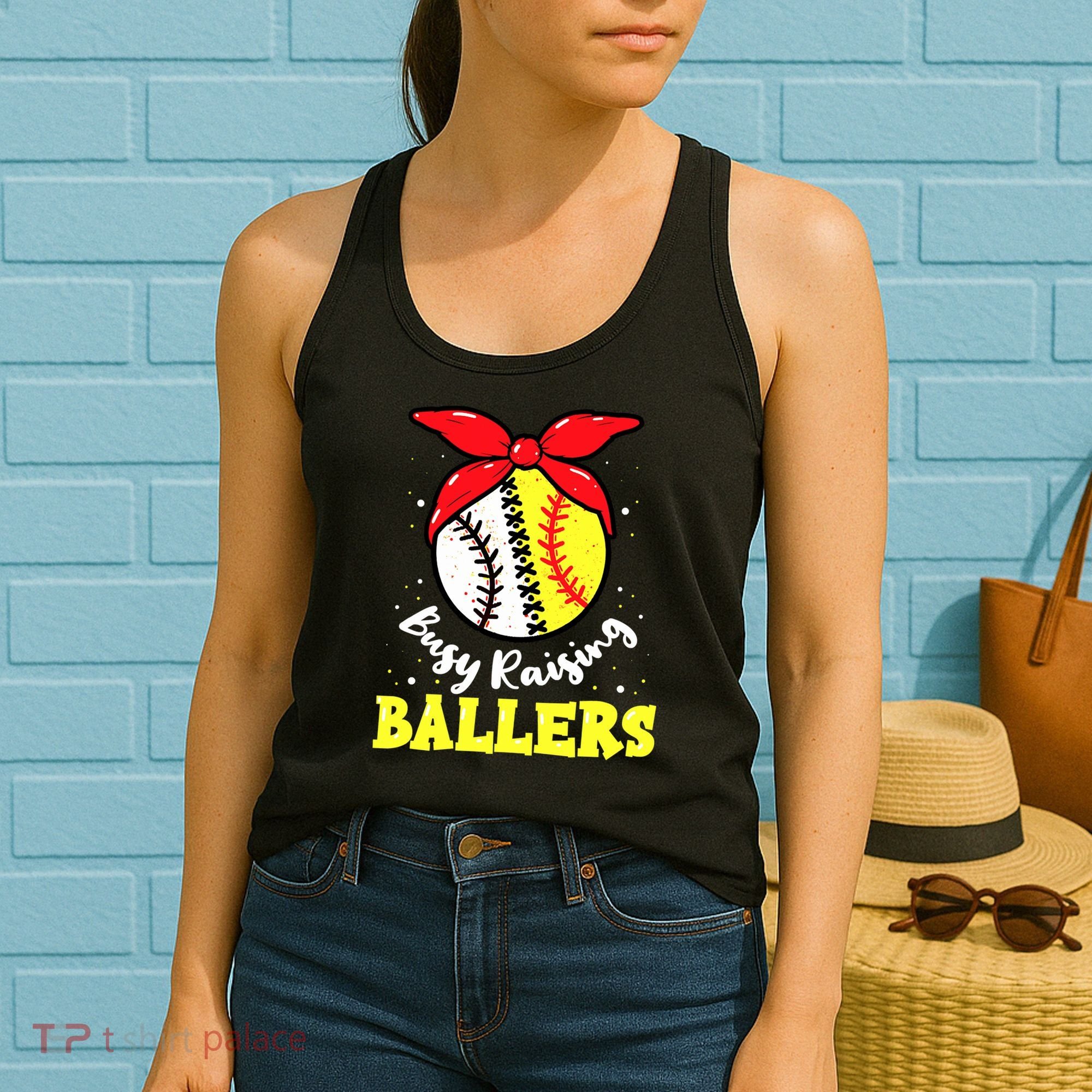 Busy Raising Ballers Softball Baseball Mom Women Women's Tank Top