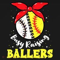 Busy Raising Ballers Softball Baseball Mom Women Women's T-Shirt thumb 6