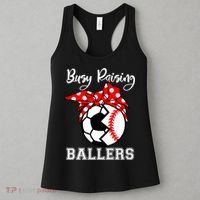 Busy Raising Ballers Funny Baseball Soccer Mom Meaningful Gift Women's Tank Top thumb 3