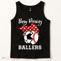 Busy Raising Ballers Funny Baseball Soccer Mom Meaningful Gift Tank Top thumb 2
