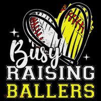 Busy Raising Ballers Heart Softball Baseball Mom Stripe Pom Pom Beanie thumb 2