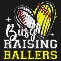 Busy Raising Ballers Heart Softball Baseball Mom Sweatshirt thumb 3
