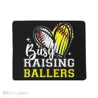 Busy Raising Ballers Heart Softball Baseball Mom Mousepad thumb 0