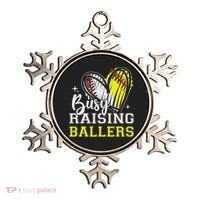 Busy Raising Ballers Heart Softball Baseball Mom Ornament thumb 0
