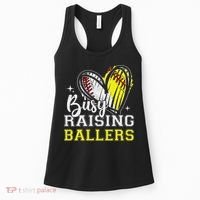 Busy Raising Ballers Heart Softball Baseball Mom Women's Tank Top thumb 0