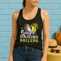 Busy Raising Ballers Heart Softball Baseball Mom Women's Tank Top thumb 2
