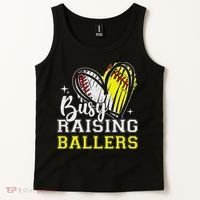 Busy Raising Ballers Heart Softball Baseball Mom Tank Top thumb 2