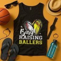 Busy Raising Ballers Heart Softball Baseball Mom Tank Top thumb 4