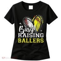 Busy Raising Ballers Heart Softball Baseball Mom Women's T-Shirt thumb 0