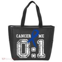 Blue Ribbon Cancer 0:1 Awareness Survivor Tote Bag thumb 0