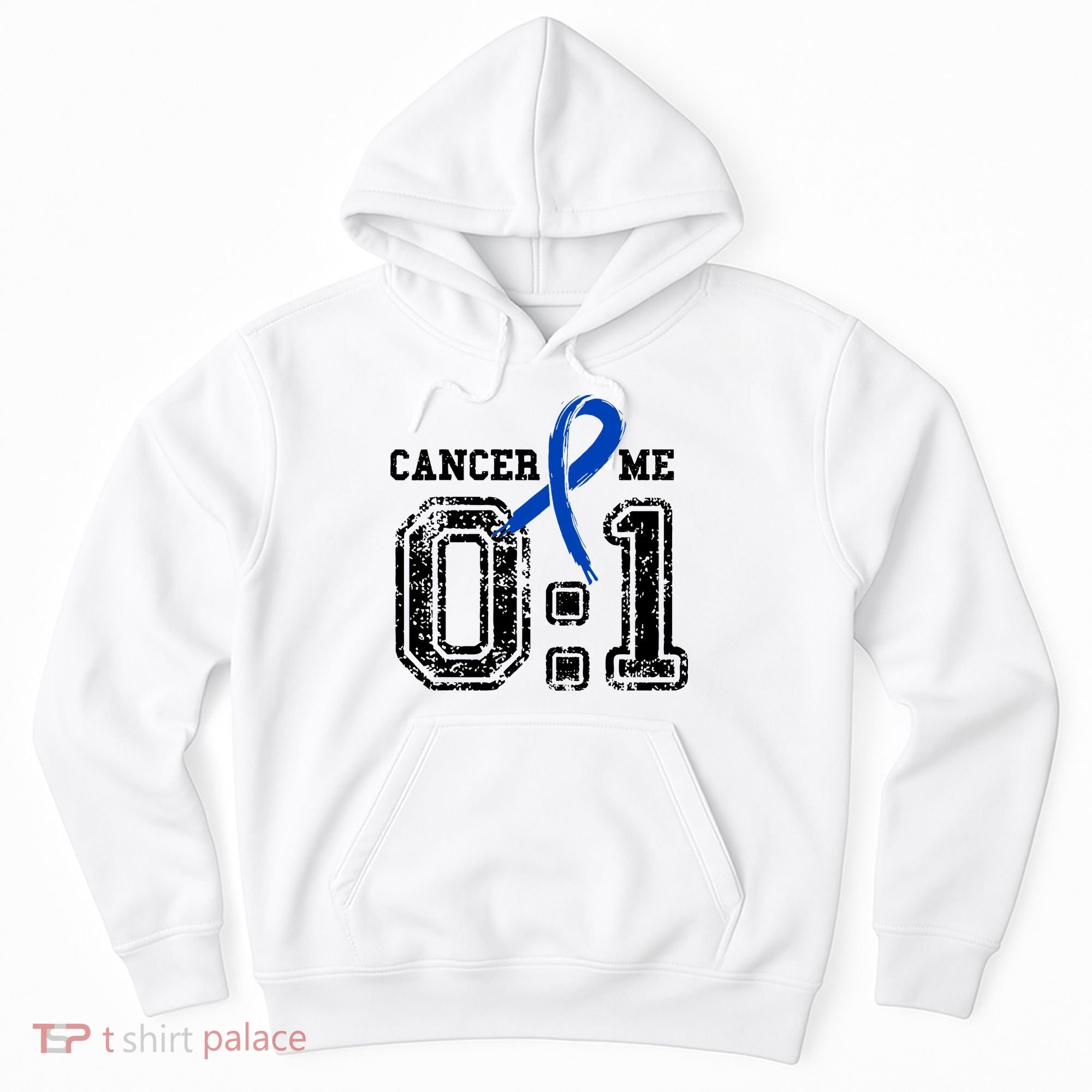 Blue Ribbon Cancer 0:1 Awareness Survivor Hoodie