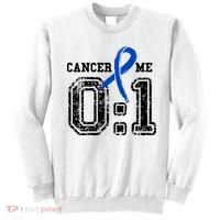 Blue Ribbon Cancer 0:1 Awareness Survivor Sweatshirt thumb 0