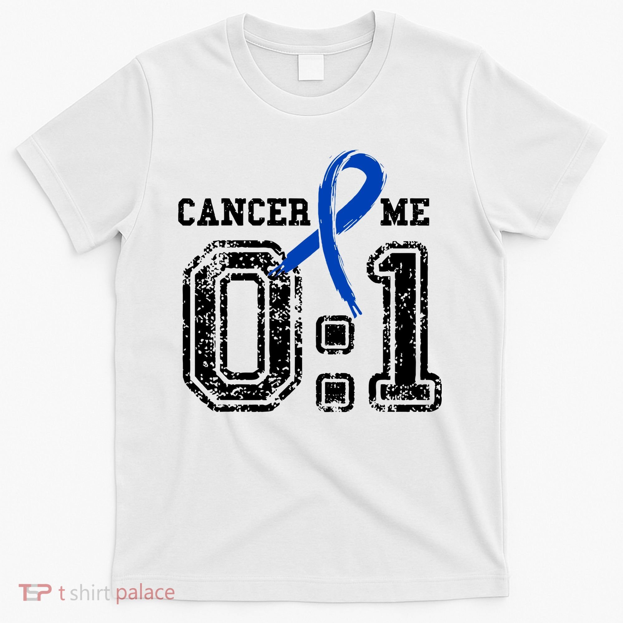 Blue Ribbon Cancer 0:1 Awareness Survivor T-Shirt