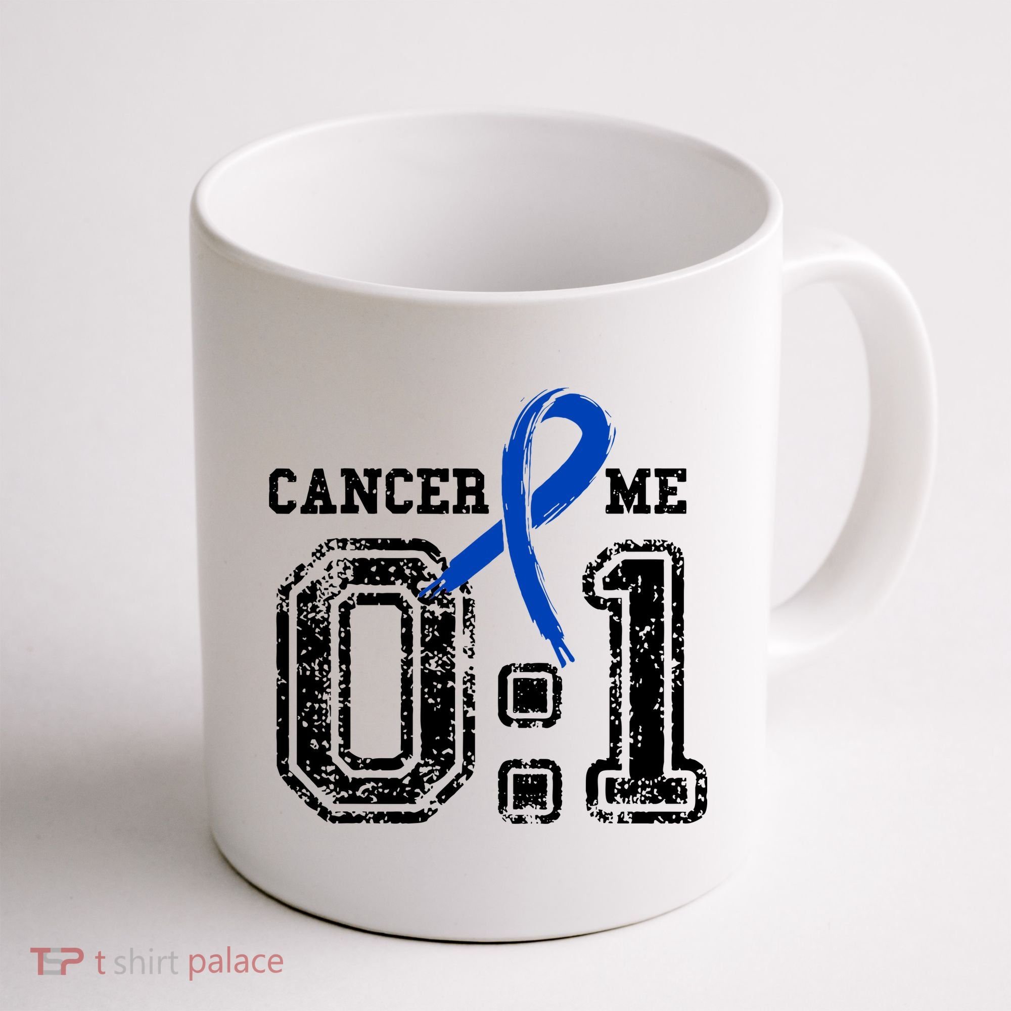 Blue Ribbon Cancer 0:1 Awareness Survivor Coffee Mug