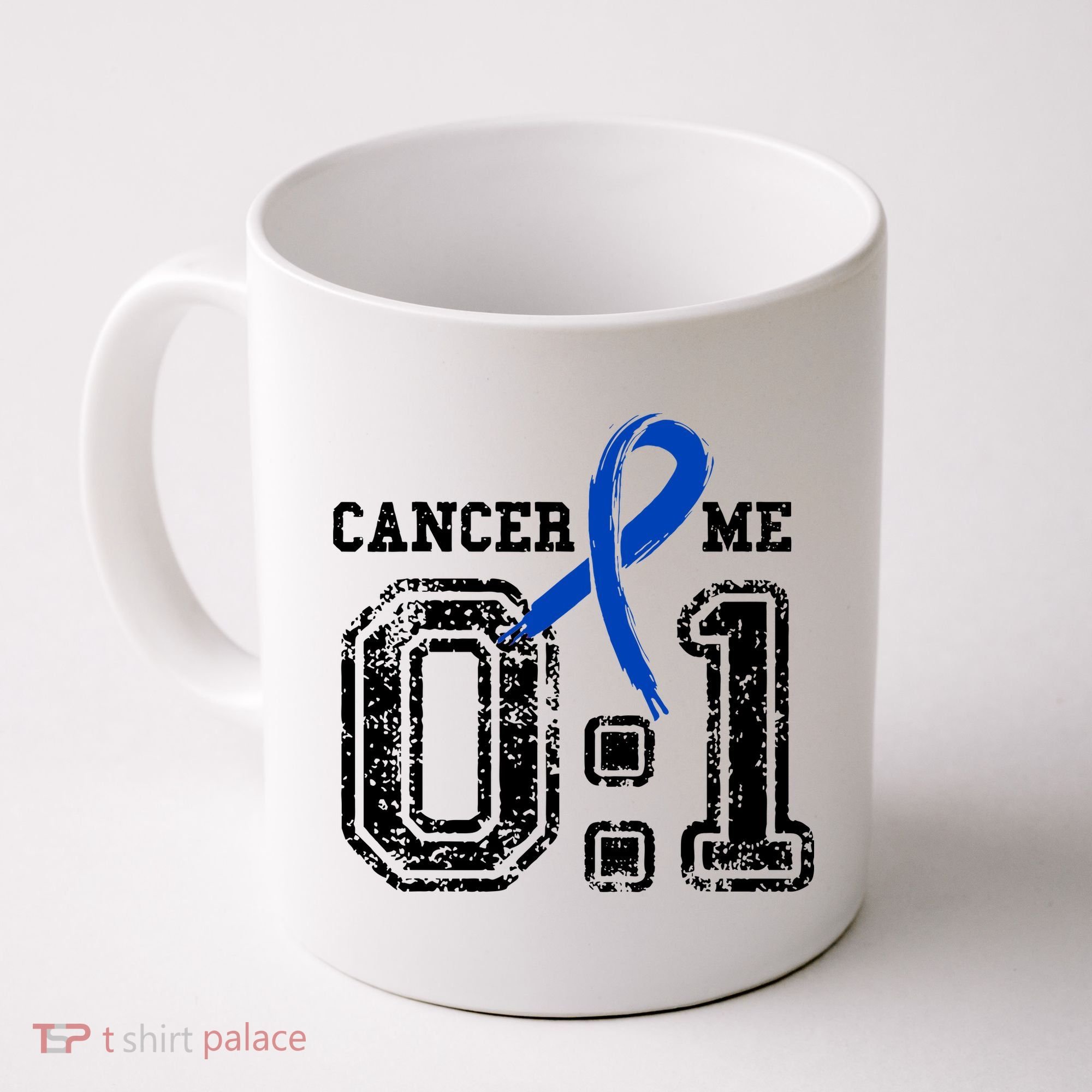 Blue Ribbon Cancer 0:1 Awareness Survivor Coffee Mug