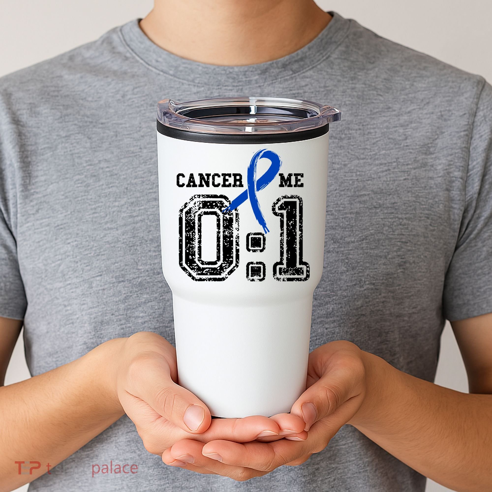 Blue Ribbon Cancer 0:1 Awareness Survivor Tumbler