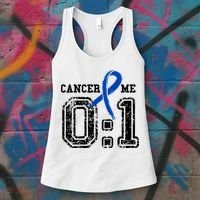 Blue Ribbon Cancer 0:1 Awareness Survivor Women's Tank Top thumb 3