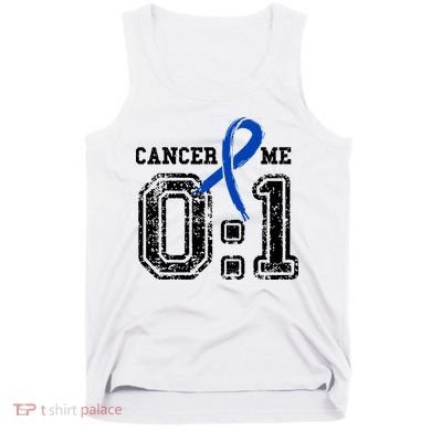 Blue Ribbon Cancer 0:1 Awareness Survivor Tank Top