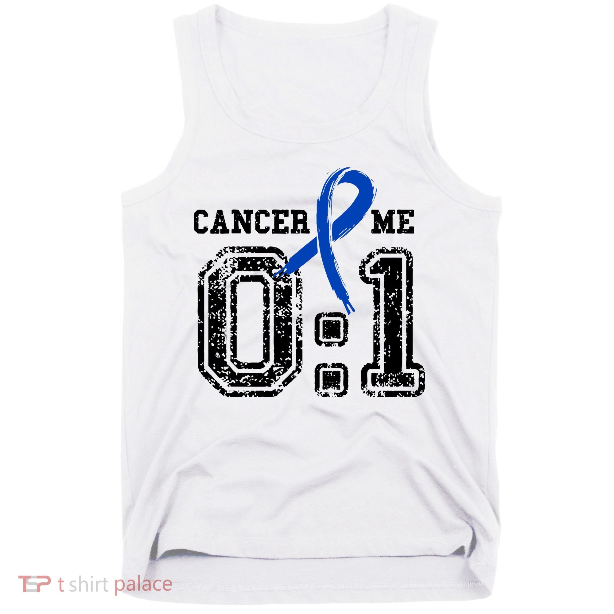 Blue Ribbon Cancer 0:1 Awareness Survivor Tank Top