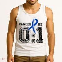 Blue Ribbon Cancer 0:1 Awareness Survivor Tank Top thumb 3