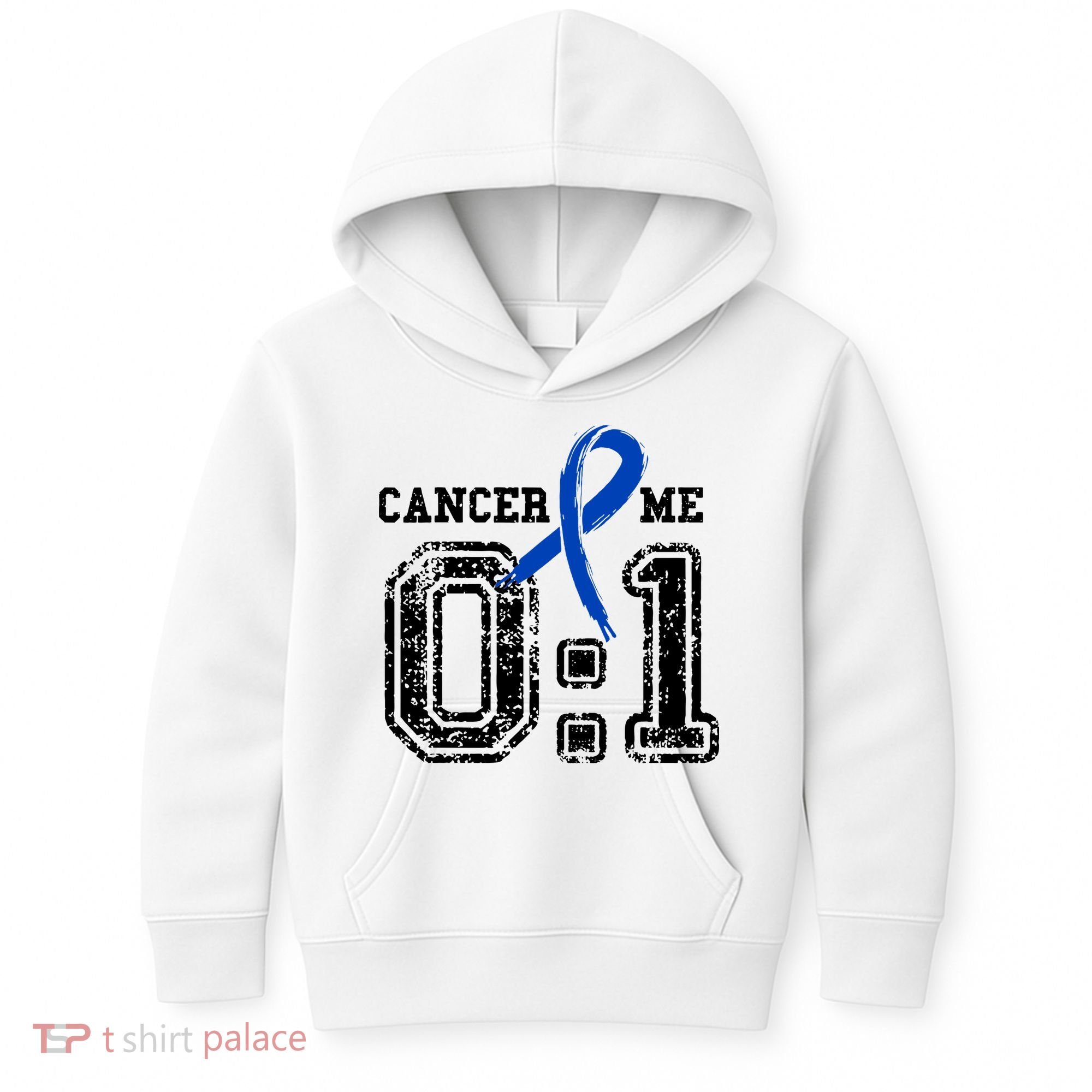 Blue Ribbon Cancer 0:1 Awareness Survivor Kids Hoodie