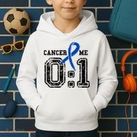 Blue Ribbon Cancer 0:1 Awareness Survivor Kids Hoodie thumb 2