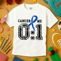 Blue Ribbon Cancer 0:1 Awareness Survivor Kids T-Shirt thumb 3