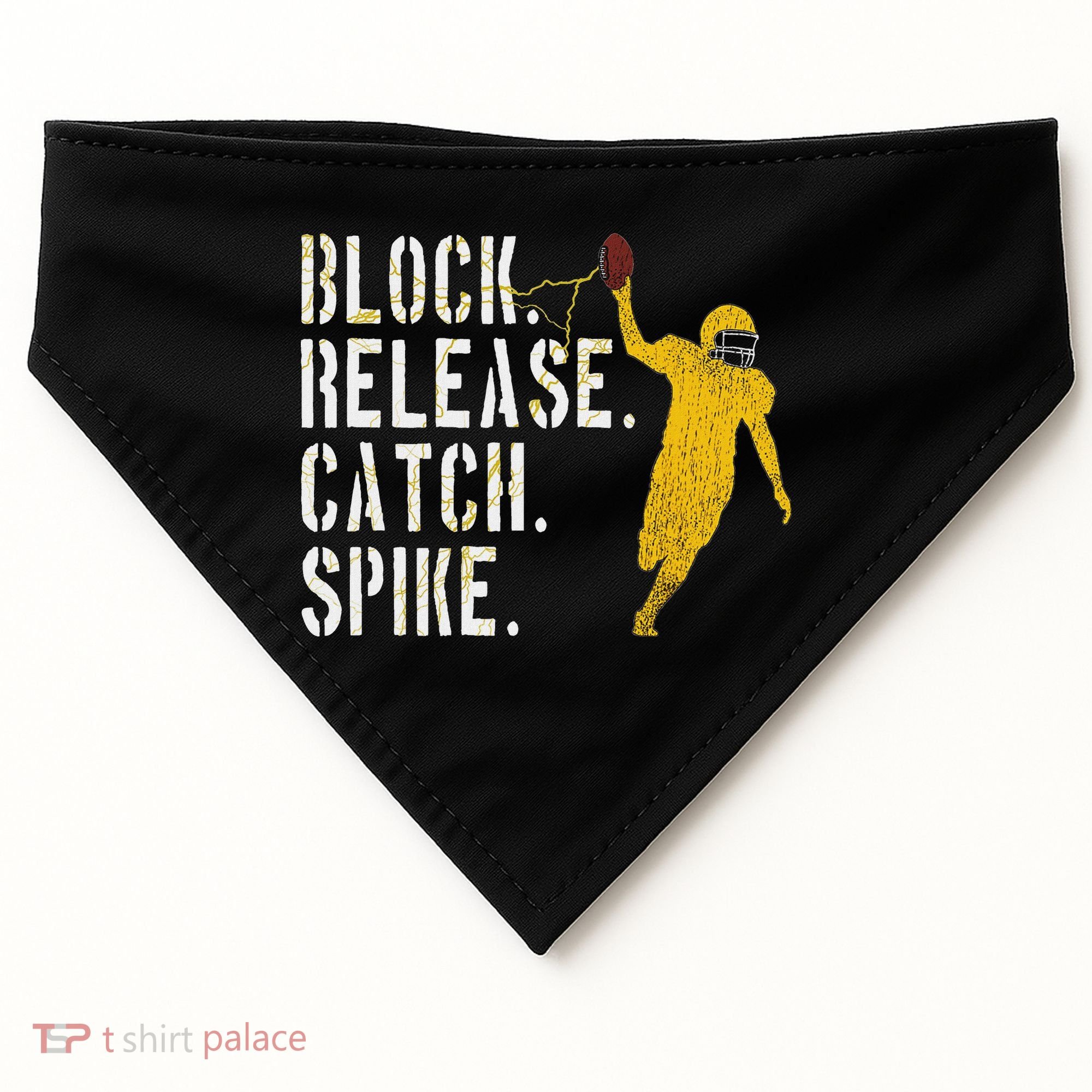 Block Release Catch Spike National Tight End Day USA-Made Doggie Bandana