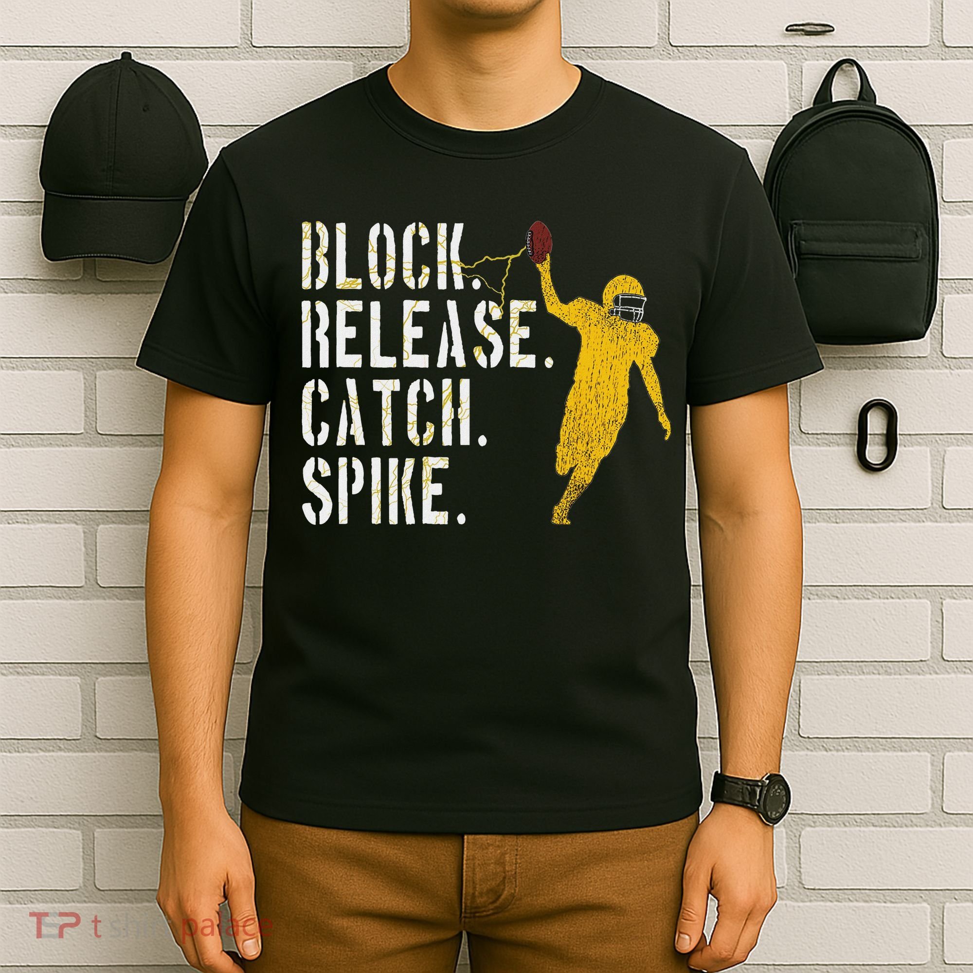 Block Release Catch Spike National Tight End Day T-Shirt