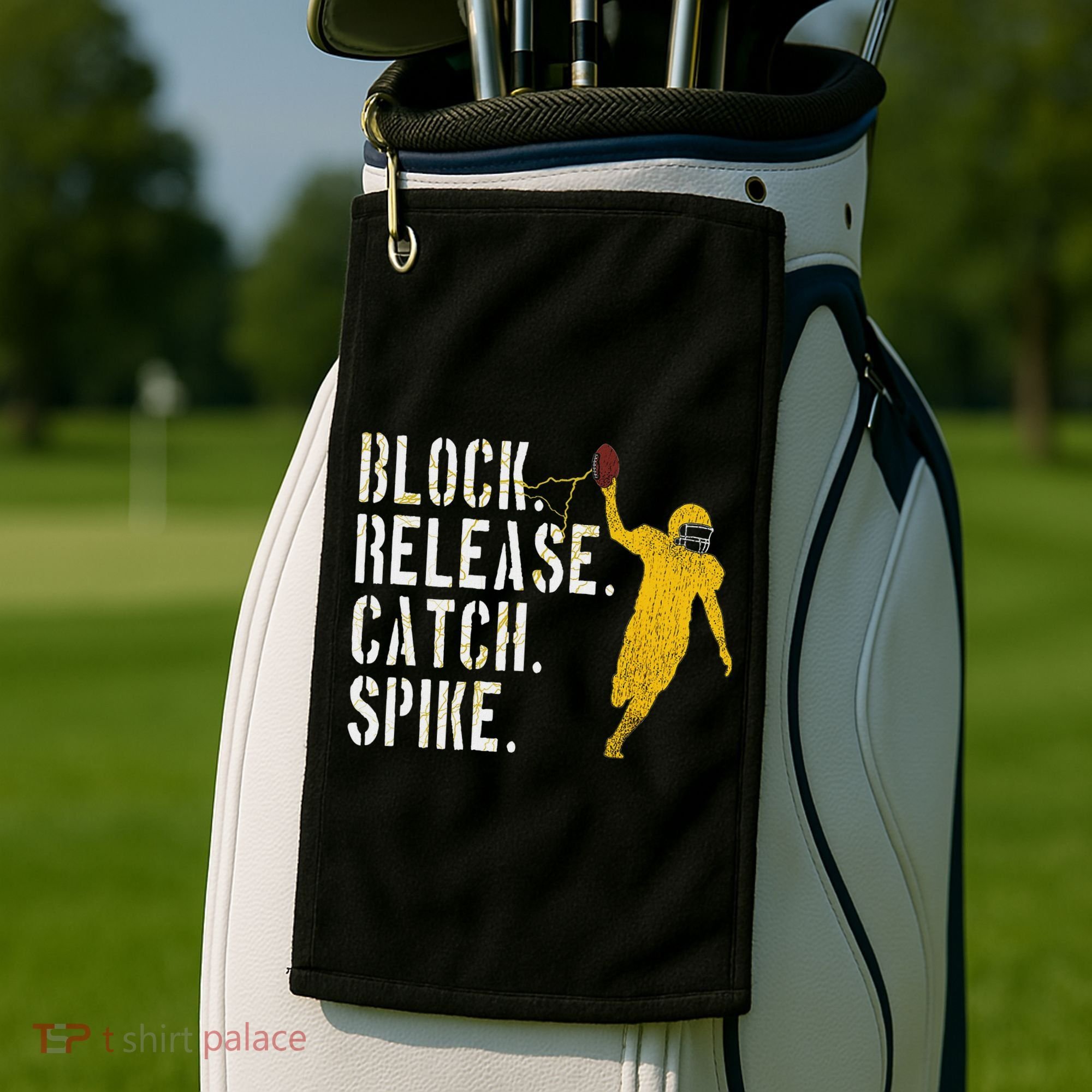Block Release Catch Spike National Tight End Day Golf Towel