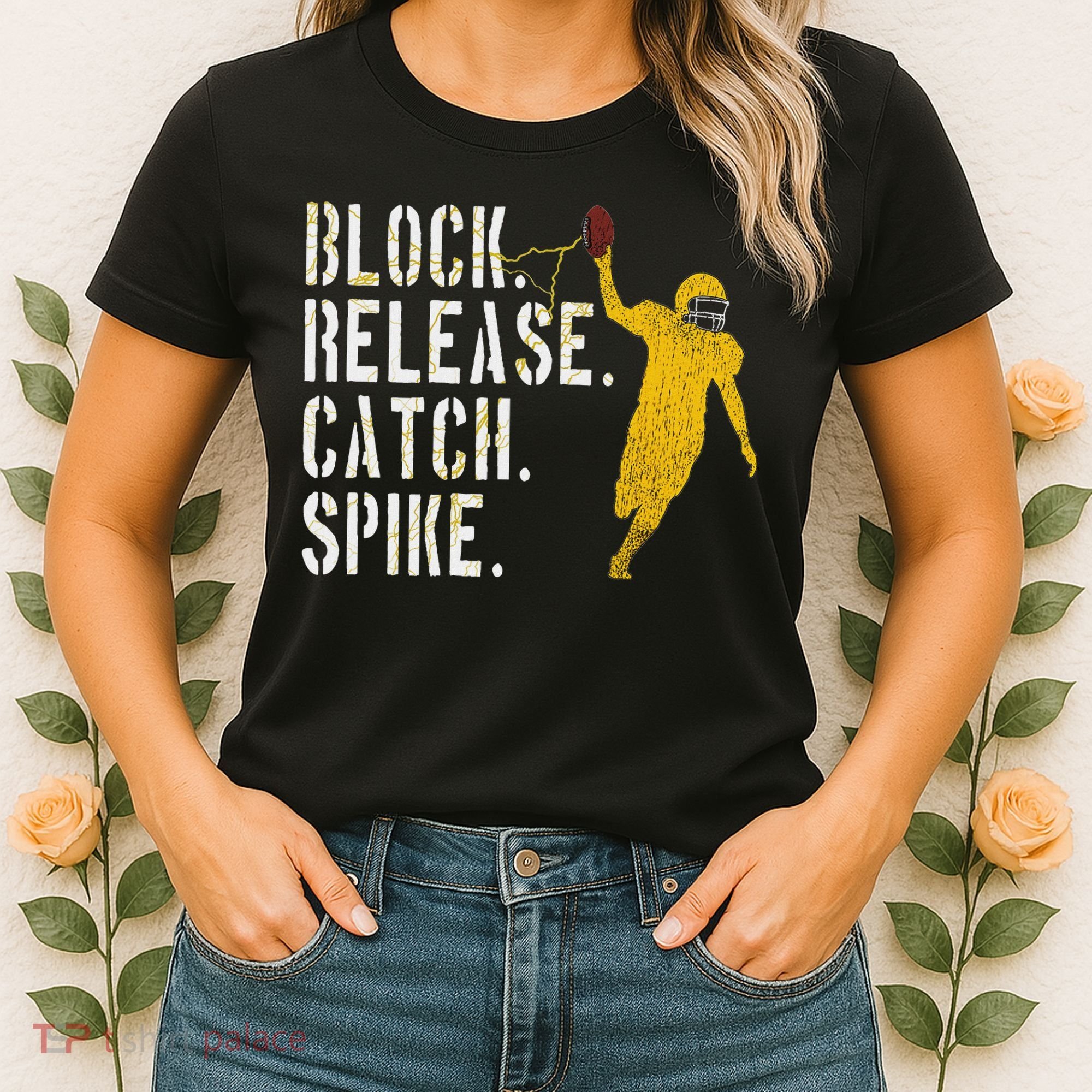 Block Release Catch Spike National Tight End Day Women's T-Shirt