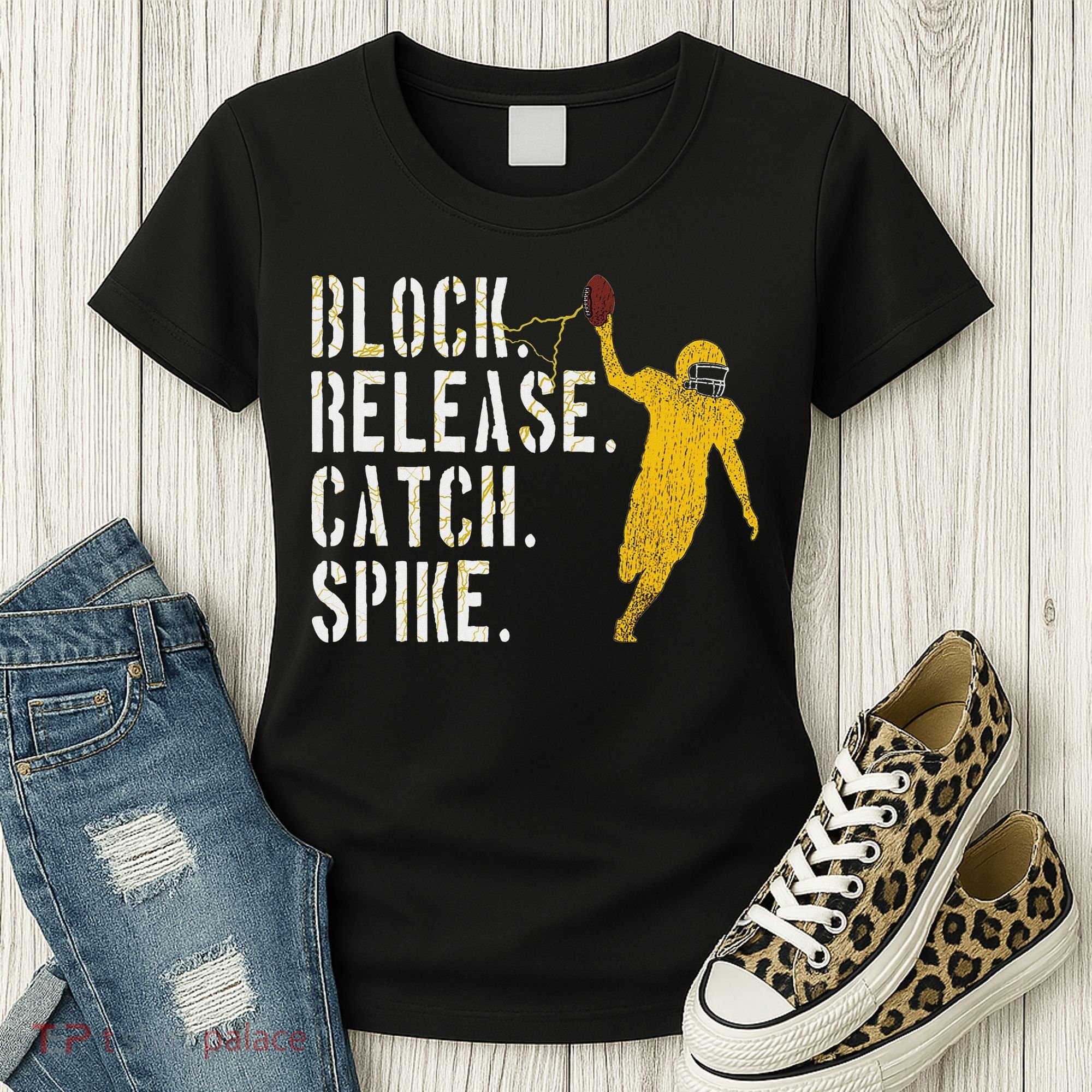 Block Release Catch Spike National Tight End Day Women's T-Shirt