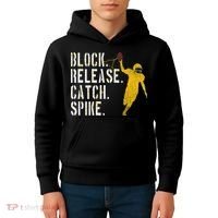 Block Release Catch Spike National Tight End Day Kids Hoodie thumb 4