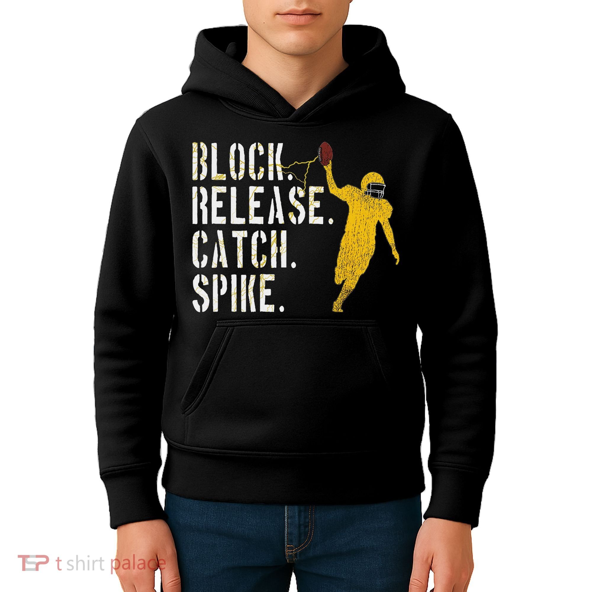 Block Release Catch Spike National Tight End Day Kids Hoodie