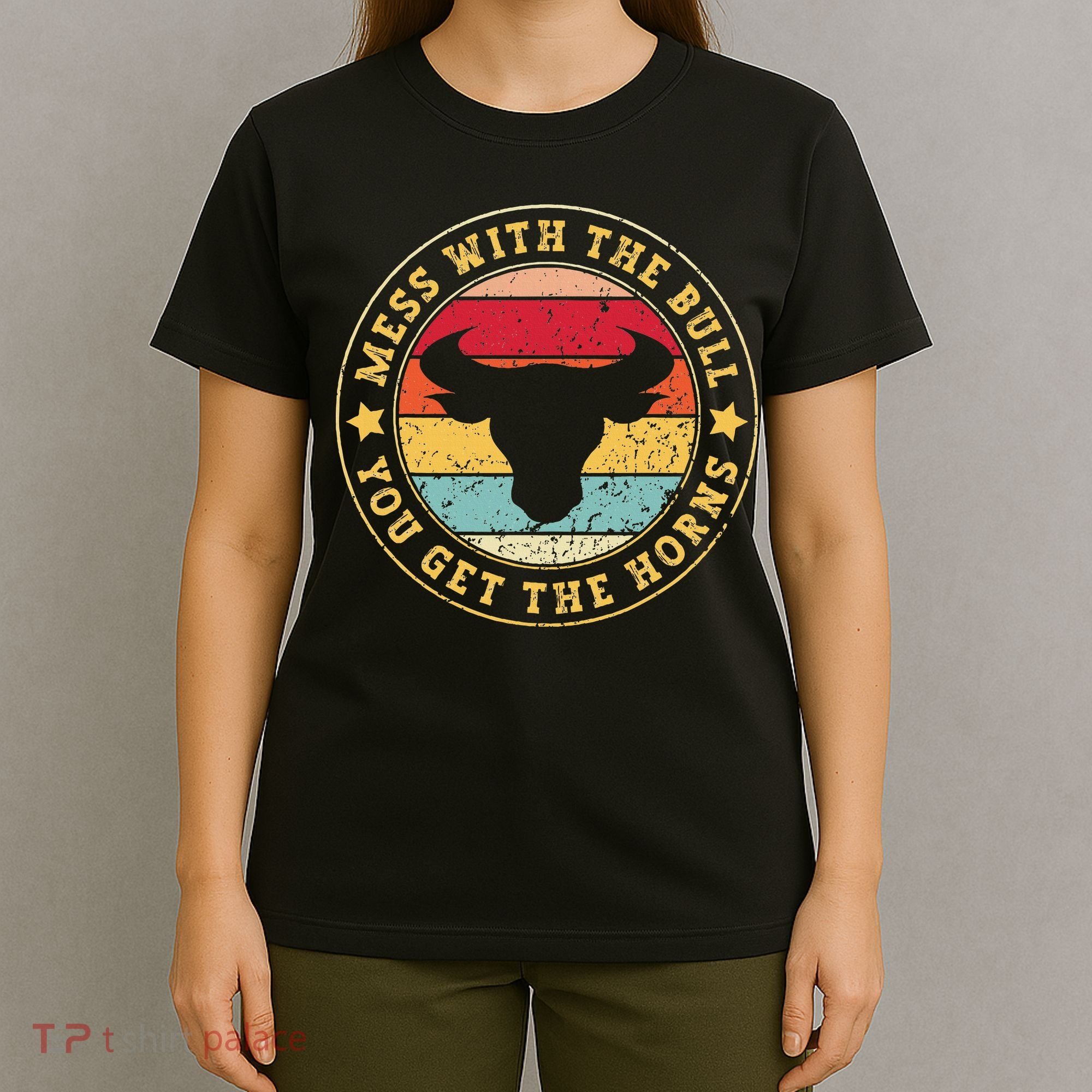 Bull Rider Cowboys Mess With The Bull YouLl Get The Horns T-Shirt