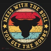 Bull Rider Cowboys Mess With The Bull YouLl Get The Horns Women's Tank Top thumb 5