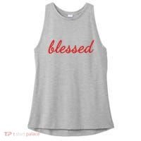 Blessed Red Christian Ladies PosiCharge Tri-Blend Wicking Tank thumb 0