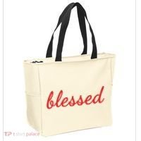 Blessed Red Christian Tote Bag thumb 2