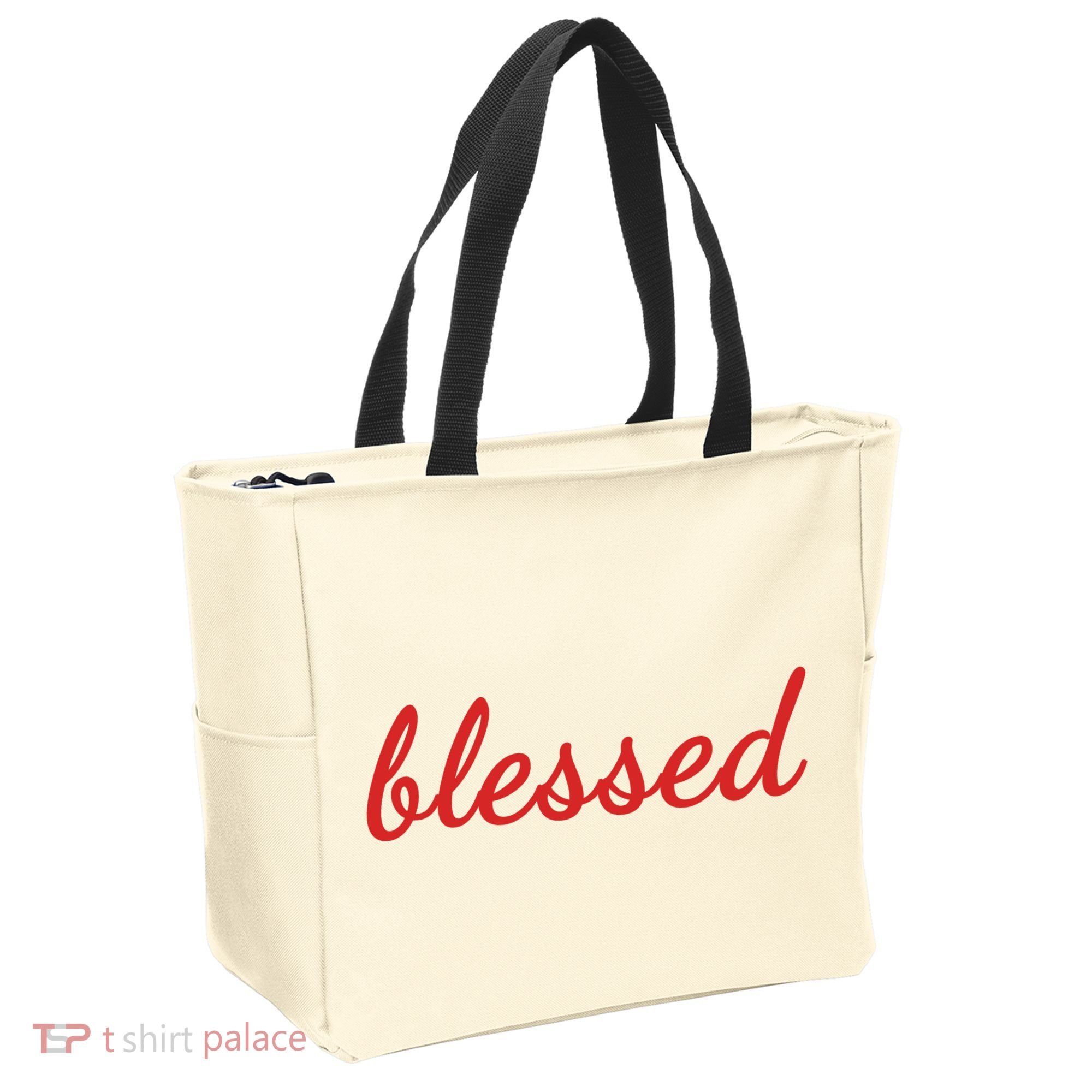 Blessed Red Christian Tote Bag