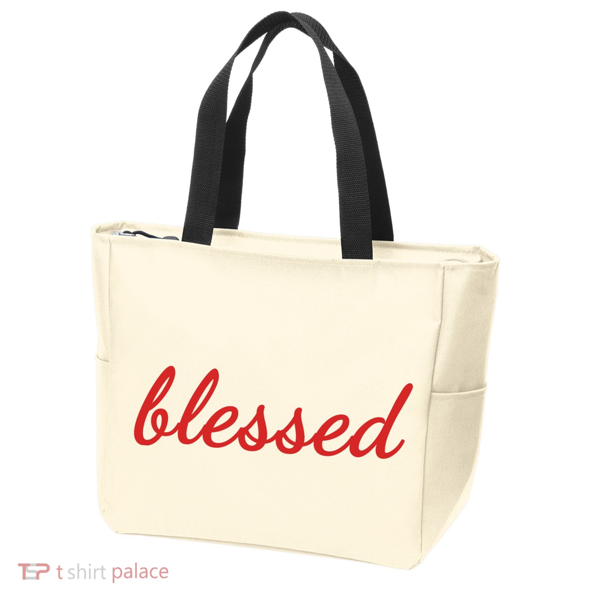 Blessed Red Christian Tote Bag
