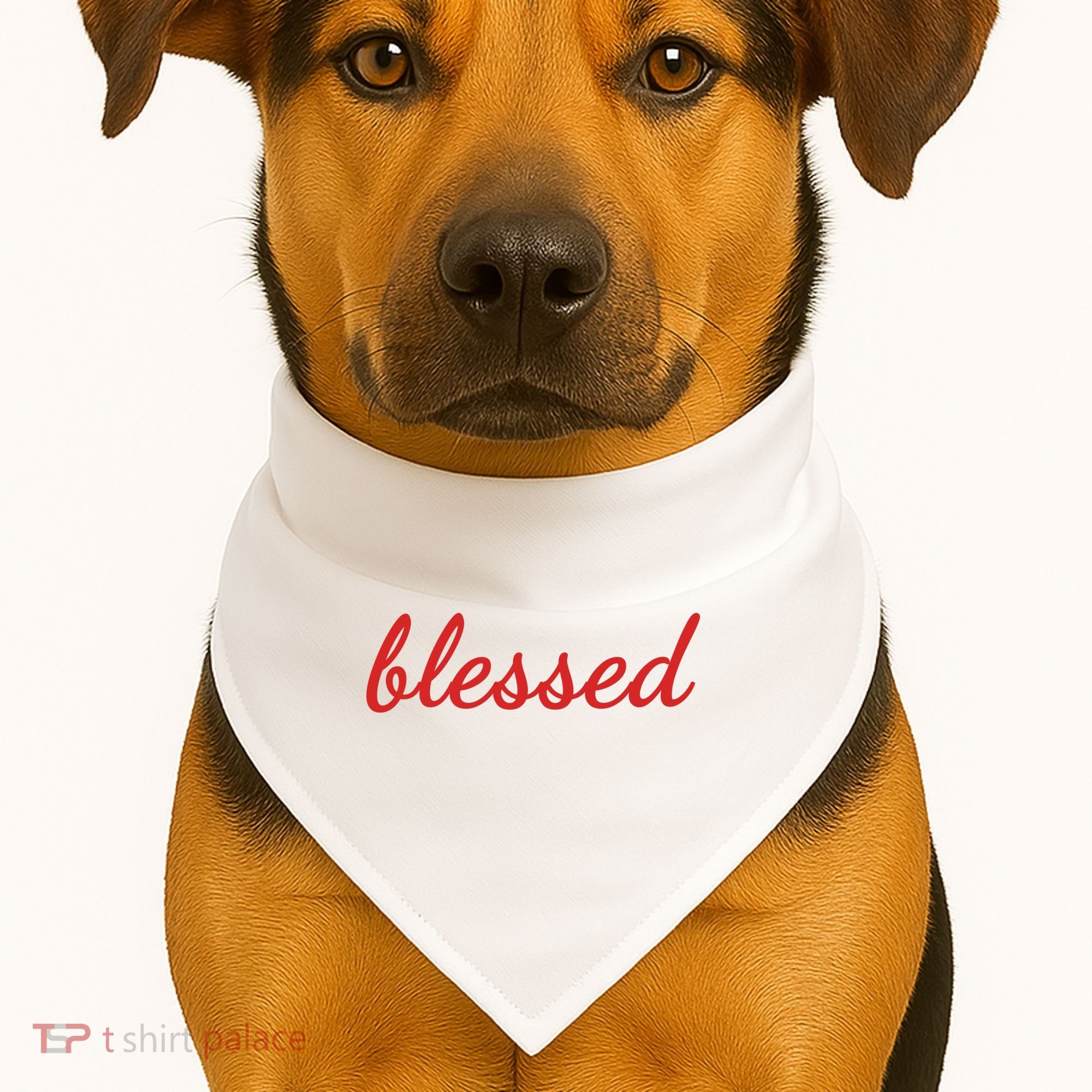 Blessed Red Christian USA-Made Doggie Bandana