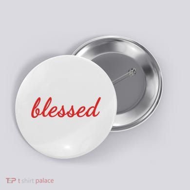 Blessed Red Christian Button